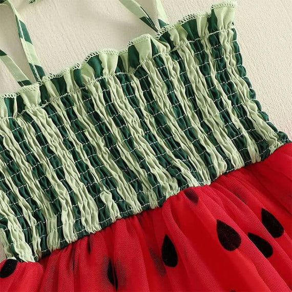 Tie Straps Watermelon Toddler Dress