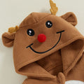 Reindeer Zipper Hooded Baby Jumpsuit   