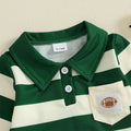 Long Sleeve Striped Football Toddler Pullover