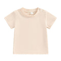 Solid Snap Buttons Toddler Tee Beige 9-12 M 