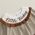 Long Sleeve Little Turkey Striped Baby Romper