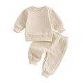 Long Sleeve Solid Bear Baby Set Beige 3-6 M 