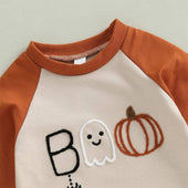 Long Sleeve Halloween Boo Baby Jumpsuit