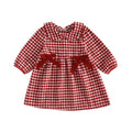 Long Sleeve Collar Checkered Toddler Dress Dresses The Trendy Toddlers Red 12-18 M 