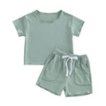 Solid Ribbed Baby Set Green 3-6 M 