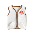 Thanksgiving Fleece Toddler Vest Vest The Trendy Toddlers White 9-12 M 