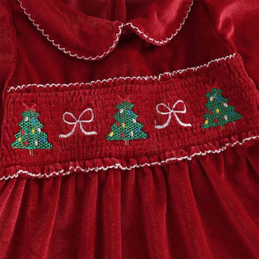 Puff Sleeve Velvet Christmas Toddler Dress