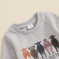 Long Sleeve Country Charm Cows Baby Set