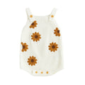 Sleeveless Knit Floral Baby Romper White 0-3 M