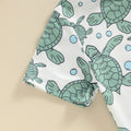 Short Sleeve Turtles Solid Shorts Baby Set   