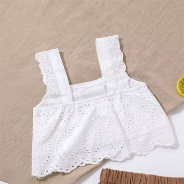 Lace Crop Top Flared Pants Toddler Set