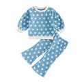 Long Sleeve Floral Toddler Set Blue 9-12 M 