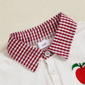 Short Sleeve Collar Plaid Shorts Toddler Set