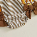Long Sleeve Little Turkey Striped Baby Romper