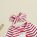 Long Sleeve Striped Santa Toddler Dress