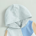 Long Sleeve Color Block Hooded Baby Set   