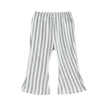 Striped Flared Toddler Pants Gray 9-12 M 