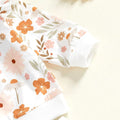 Long Sleeve White Floral Baby Set   