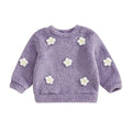 Floral Fuzzy Toddler Sweatshirt Purple 2T