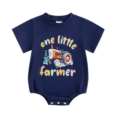 One Little Farmer Baby Bodysuit Blue 0-3 M