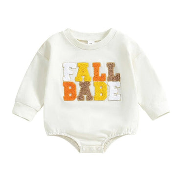 Long Sleeve Fall Babe Baby Bodysuit White 0-3 M 