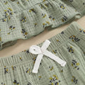 Sleeveless Floral Ruffled Baby Set