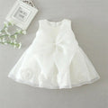 Sleeveless White Bow Baby Dress   