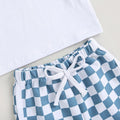 4th of July Checkered Shorts Baby Set   