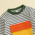 Long Sleeve Striped Solid Pants Toddler Set