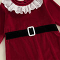 Long Sleeve Santa Velvet Lace Baby Costume