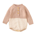 Long Sleeve Knitted Baby Romper Pink 0-3 M 
