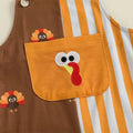 Sleeveless Striped Thanksgiving Baby Jumpsuit