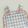 Sleeveless Checkered Ruffle Baby Romper