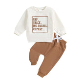 Long Sleeve Daily Routine Baby Set White 3-6 M