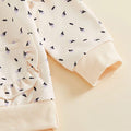 Long Sleeve Beige Floral Flared Baby Set