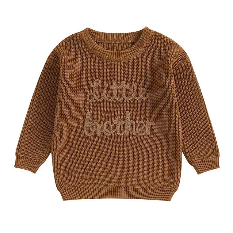 Little Brother Knitted Baby Sweater Brown 0-3 M 