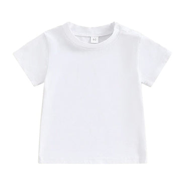 Solid Snap Buttons Toddler Tee White 9-12 M 