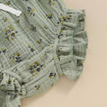 Sleeveless Floral Ruffled Baby Set