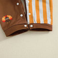 Sleeveless Striped Thanksgiving Baby Jumpsuit