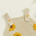 Sleeveless Knit Floral Baby Romper