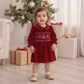 Puff Sleeve Velvet Christmas Toddler Dress
