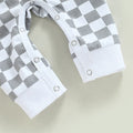 Sleeveless Checkered Buttoned Baby Jumpsuit   