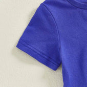 Long Sleeve Apple Plaid Shorts Toddler Set