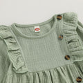 Long Sleeve Solid Buttons Toddler Dress Dresses The Trendy Toddlers 