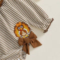 Long Sleeve Little Turkey Striped Baby Romper