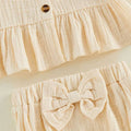 Solid Ruffled Top Bow Shorts Baby Set Sets The Trendy Toddlers 