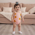 Sleeveless Knit Floral Baby Romper