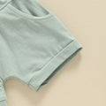 Short Sleeve Turtles Solid Shorts Baby Set   