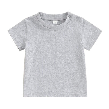 Solid Snap Buttons Toddler Tee Gray 9-12 M 