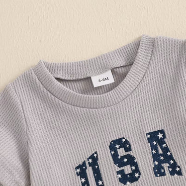 Short Sleeve USA Baby Set